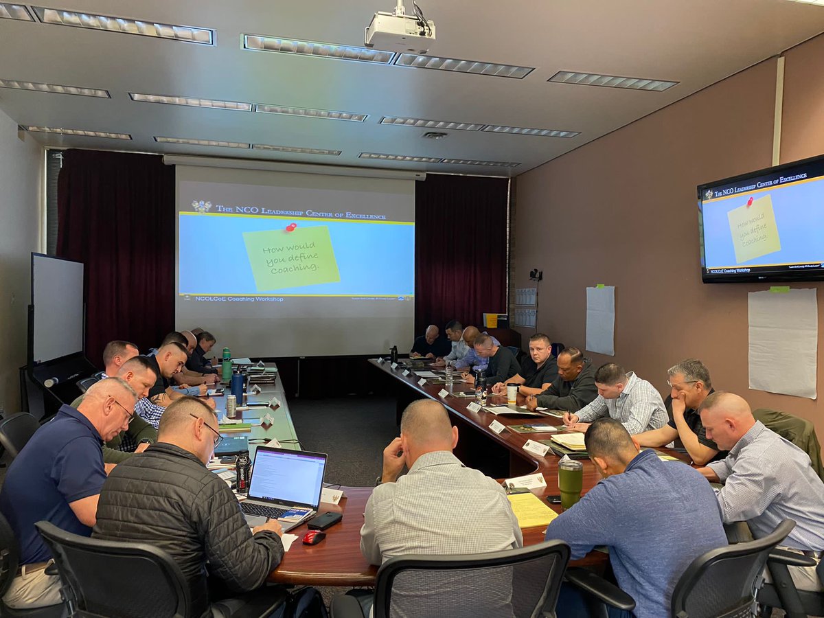 jjortizjr63's tweet photo. The NCOPDD Team getting it done.  Delivering The NCOLCoE Project Athena Coaching Workshop to Commandants Pre-Command Course Students.  

Want to know more about Project Athena visit the link below. @CSM_Schmidt @Michael11293782 

https://t.co/AdBflmLea7 https://t.co/k76UxgNYAU
