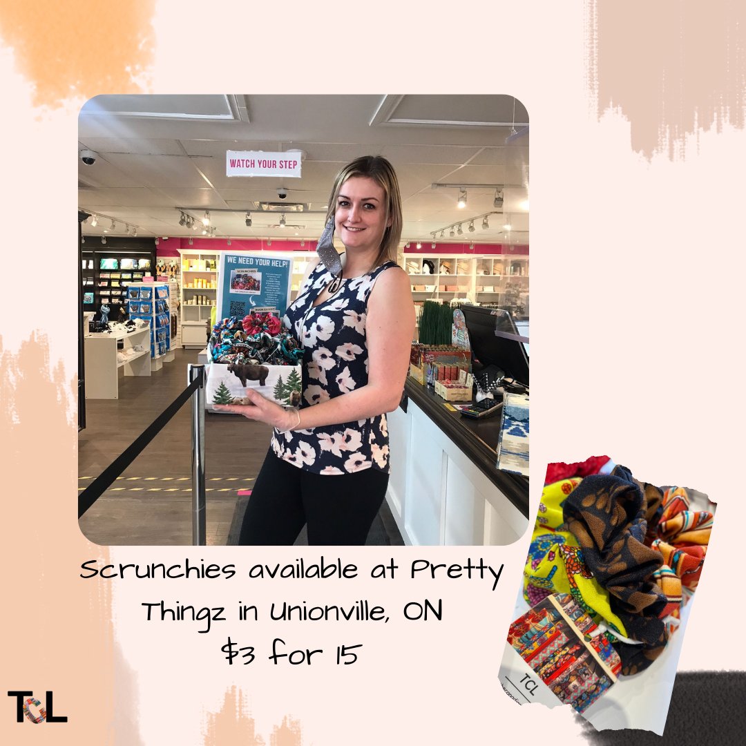CanLibraryA_I_R's tweet photo. Beautiful scrunchies, handmade by volunteers, using Indigenous fabric and can be purchased through The Canadian Library's website at https://t.co/iyVNPCy8CV.

Also available at:
Pretty Thingz in Unionville, ON
@prettythingz
(https://t.co/cLW8PP6MrV) https://t.co/rq9P0CPXac