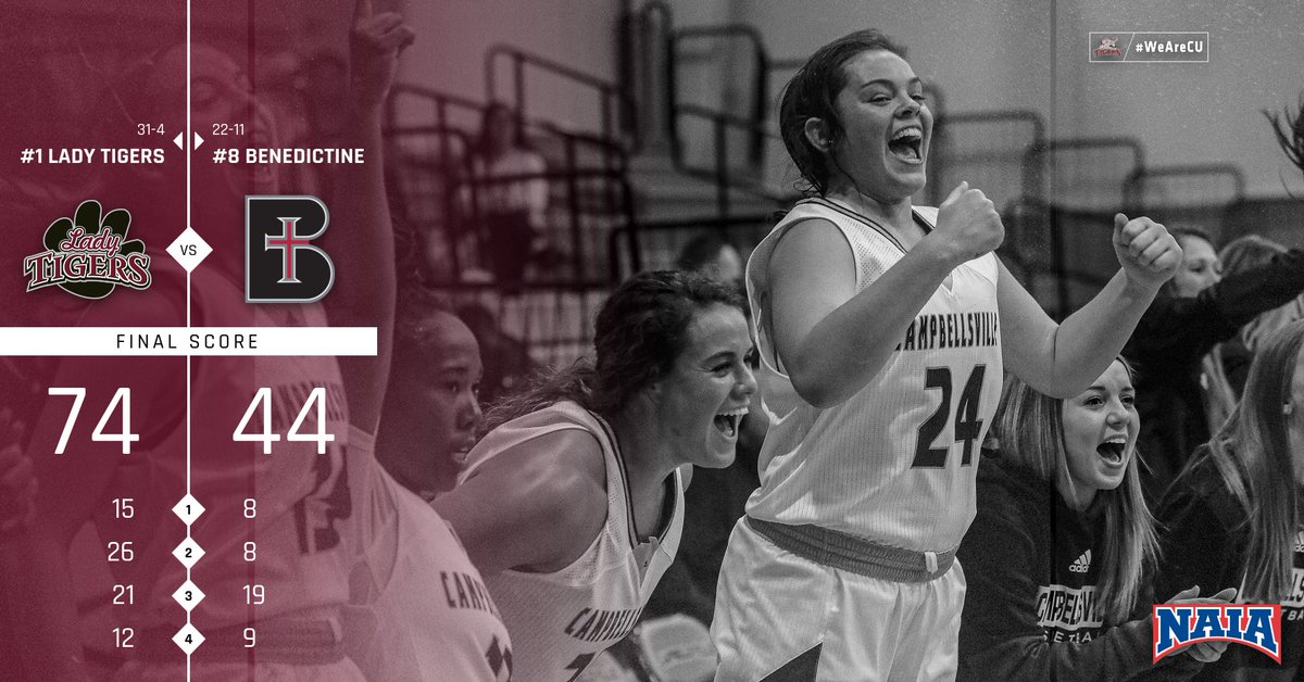 FINAL | The Lady Tigers have secured their spot in the NAIA Round of 16! 

#WeAreCU #NAIAWBB