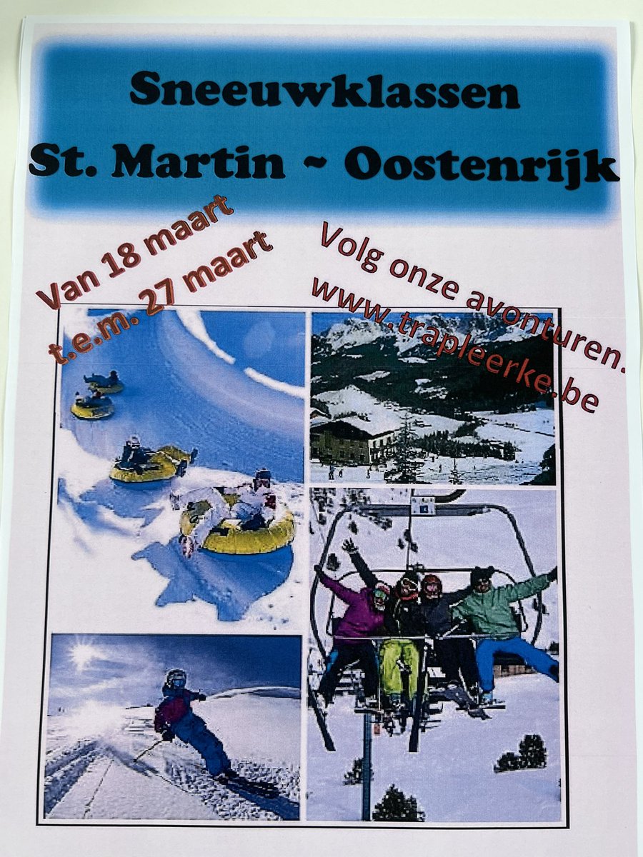juf_danny's tweet photo. Bijna is het zover voor onze 6de klassers⛷! Volg hun Oostenrijkse avonturen op de website van de school! https://t.co/XWh0MrcyOa