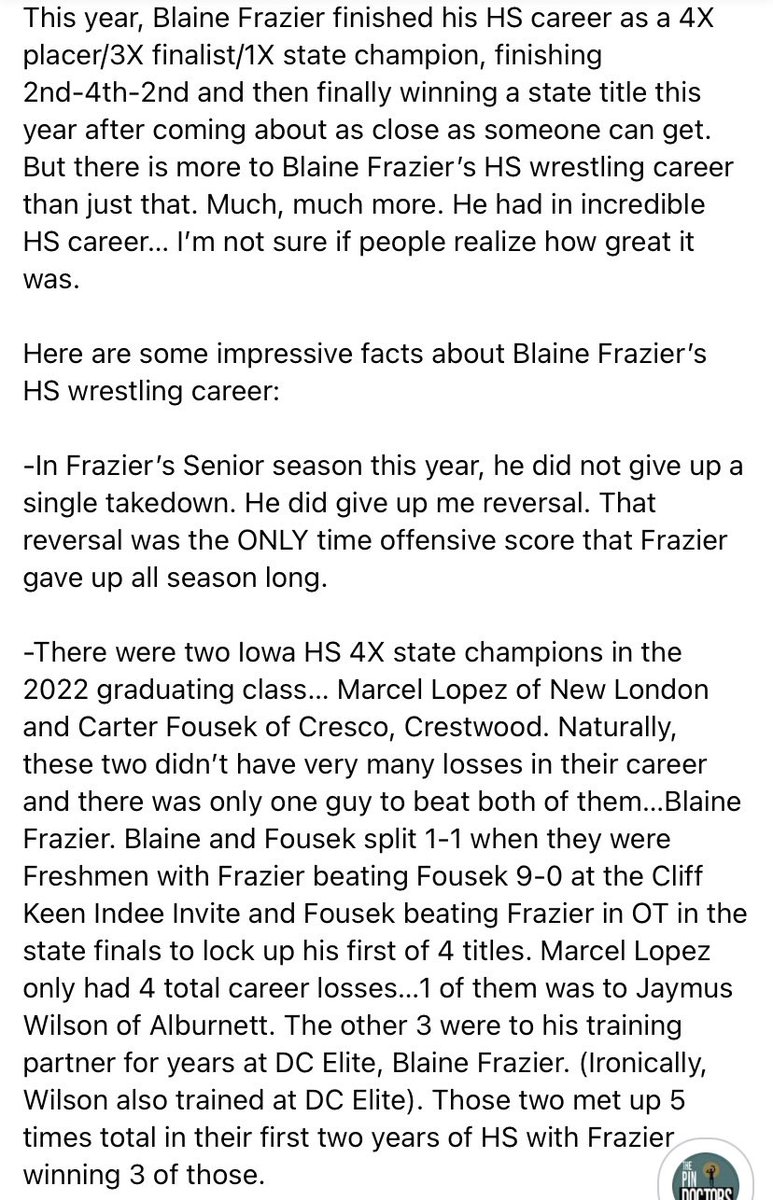 pin_dox's tweet photo. PinDox Profile: Blaine Frazier, Notre Dame HS ‘22/DC Elite This guy quietly put together one of the best Iowa HS wrestling careers in the entire 2022 graduating class and is, IMO, one of the best wrestlers to ever come out of SE Iowa! @DCelite https://t.co/yCvWuMx51M