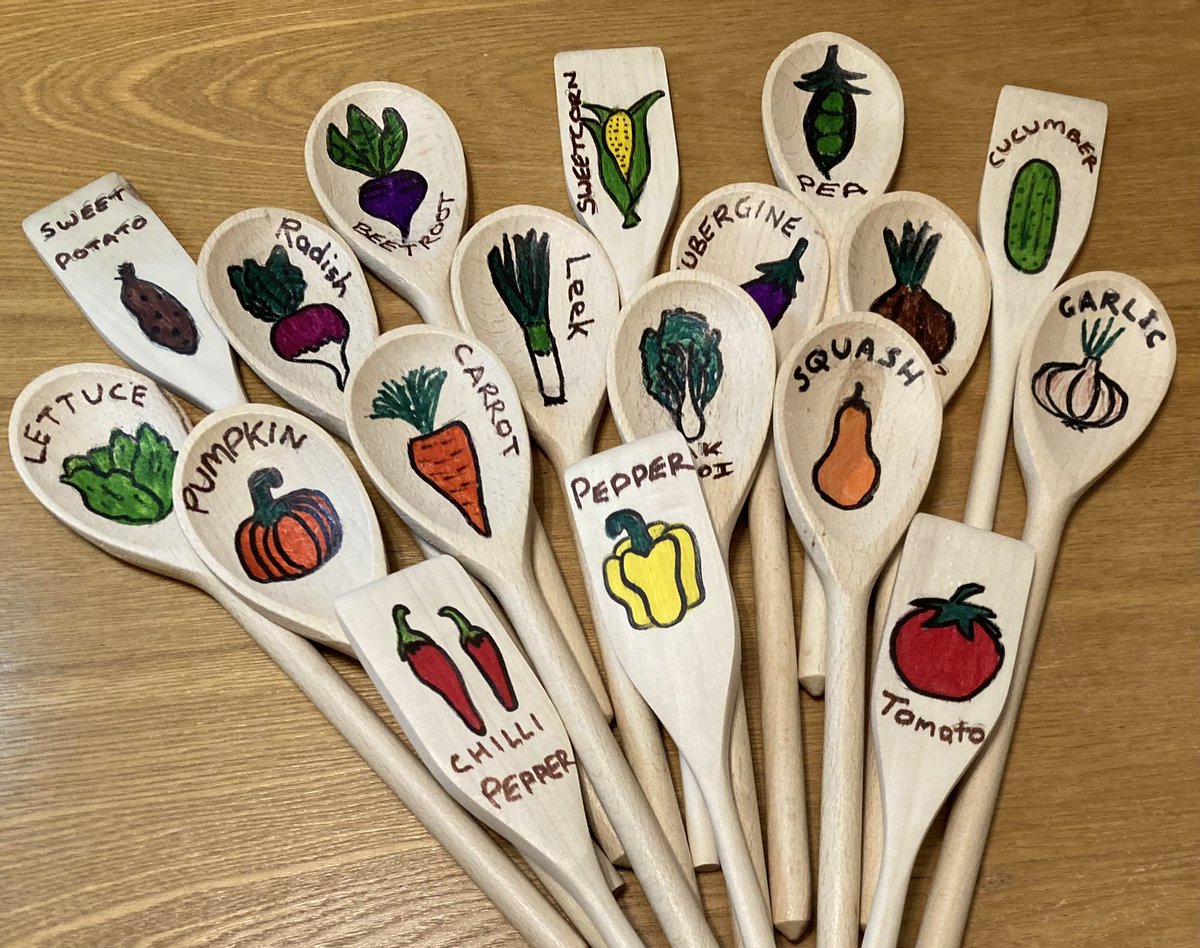 Maybe too much time on my hands today - made spoon veg markers for the veg patch. As you do! #vegpatch #growyourown #hsrdencraft