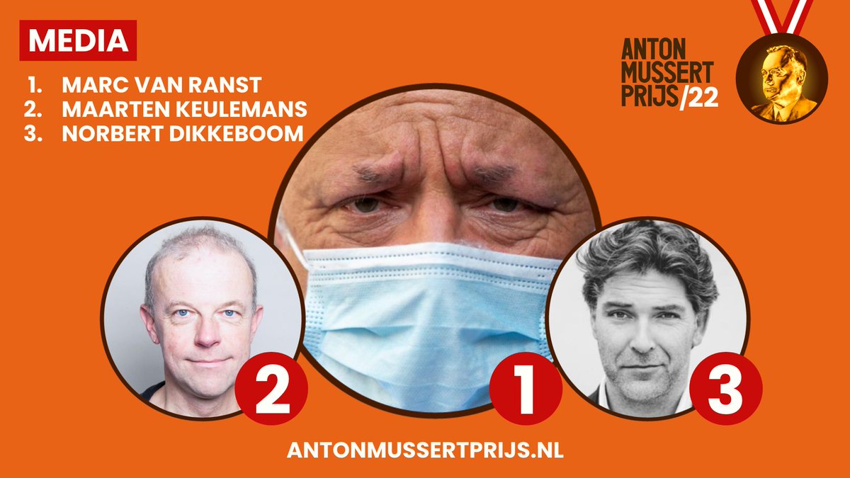 AMussertPrijs's tweet photo. De winnaars van de Anton Mussert Prijzen zijn bekend! 

Categorie:
Media

1. @vanranstmarc Marc van Ranst
2. @mkeulemans Maarten Keulemans
3. @NDikkeboom 

De winnaars persoonlijk feliciteren kan op https://t.co/xt9I1QazCN https://t.co/a2cPILd0Ob