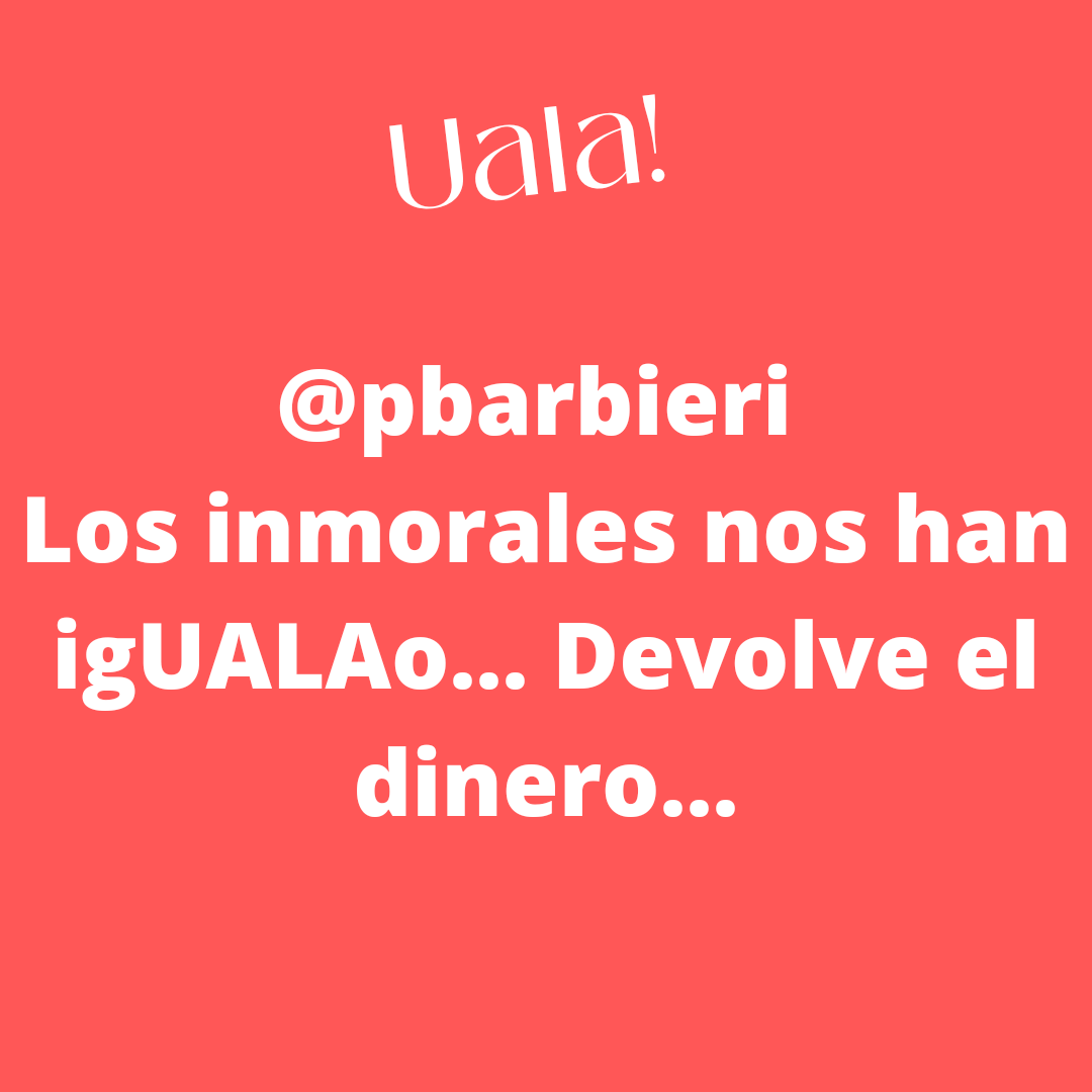 Perlagb53's tweet photo. @uala_arg @julitolopez @DIEGOJAVIERALO6 @pbarbieri @BCRAusuarios @MairusDelgado  @lajeantonio @sergiolapegue @A24COM  somos Miles a los que nos vaciaron las cuentas de las billeteras virtuales!!! https://t.co/y1pbUDI24L