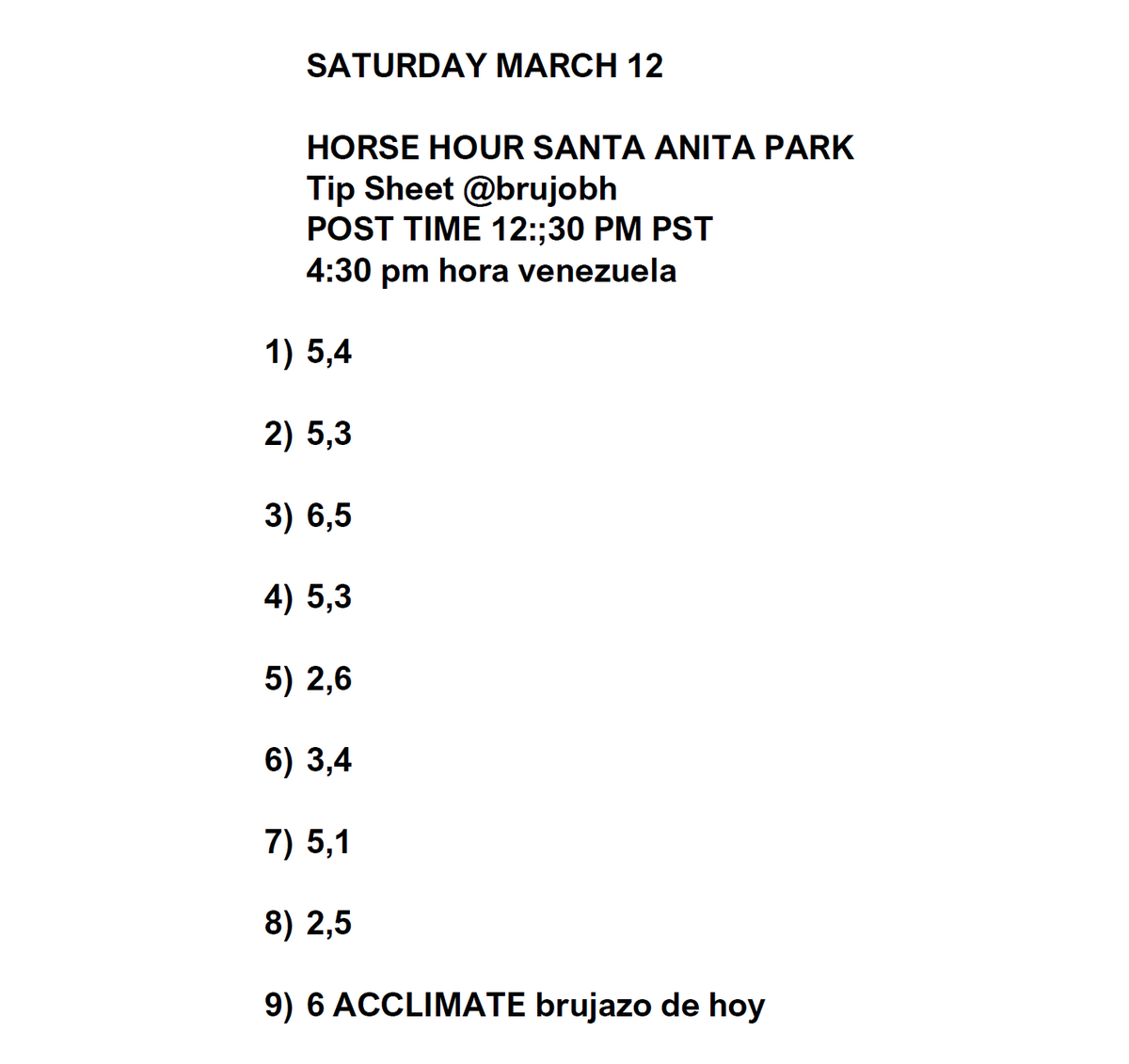 brujobh's tweet photo. Asi me gustan en Santa Anita hoy @santaanitapark https://t.co/K3FouA9OFl