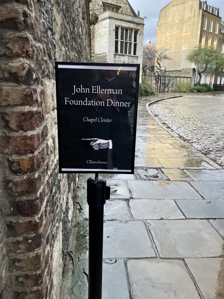 HughRaven's tweet photo. To the medieval #Charterhouse, London EC, for dinner & farewell to @EllermanUK for Brian Hurwitz & me - a happy sad evening of laughter with friends. Our almost 25 yrs between us on the #Ellerman board was among the greatest pleasures & privileges, we agreed, of our lives https://t.co/TRf9s6TnFE