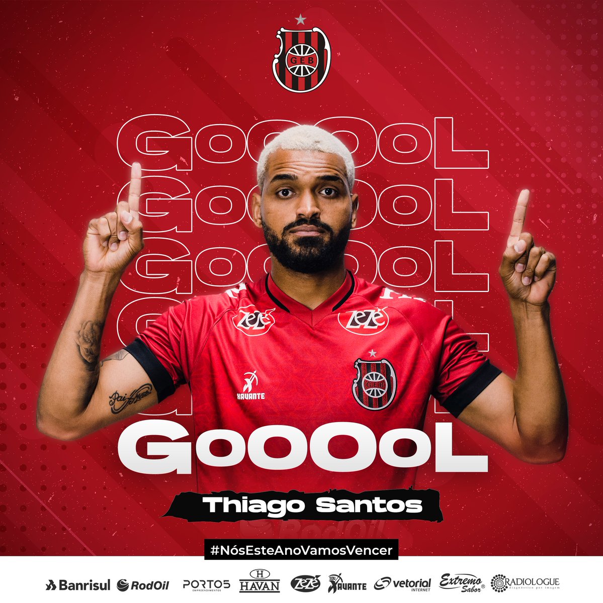 GEBrasilOficial's tweet photo. ⚽🔴⚫ AAAAAAAAAAH, É GOOOOOOOOOOOOOL XAVANTE! THIAGO SANTOS!

#BRAxJUV 🕘 27seg 1ºT - Thiago Santos recebeu na área, matou no peito e fuzilou!!!!!

Brasil 1x0 Juventude https://t.co/56VEoPX50w