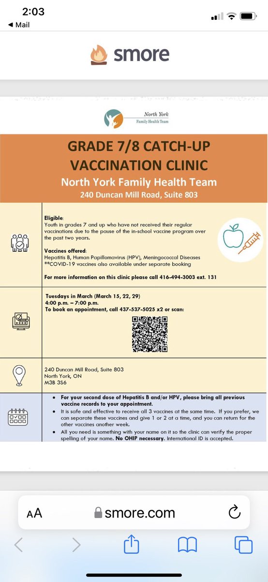 MariaMuraca2's tweet photo. We’re back for the next 3 week with our grade 7/8 catch up vaccine clinic in addition to our COVID vaccine clinic. Bring all immunization records you have for your children along. See below! @NYT_HP @NYGH_News @NYFHT https://t.co/IKzBb2Us6L