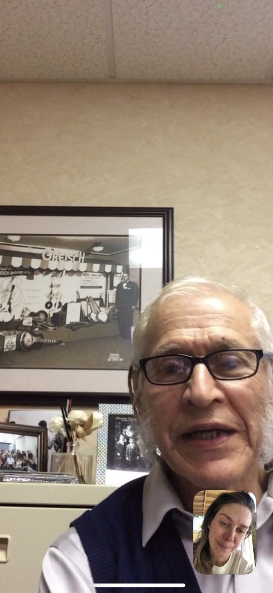 majelew's tweet photo. Had the absolute pleasure of catching up with THE Mr. Fred Gretsch today, my dad’s birthday. He reminded me we’ve known each other for 20 years now ♥️ you and Dinah have been a gift to my life. Thank you for reaching out, Mr. @fredgretsch! https://t.co/uqwtB2vAiU