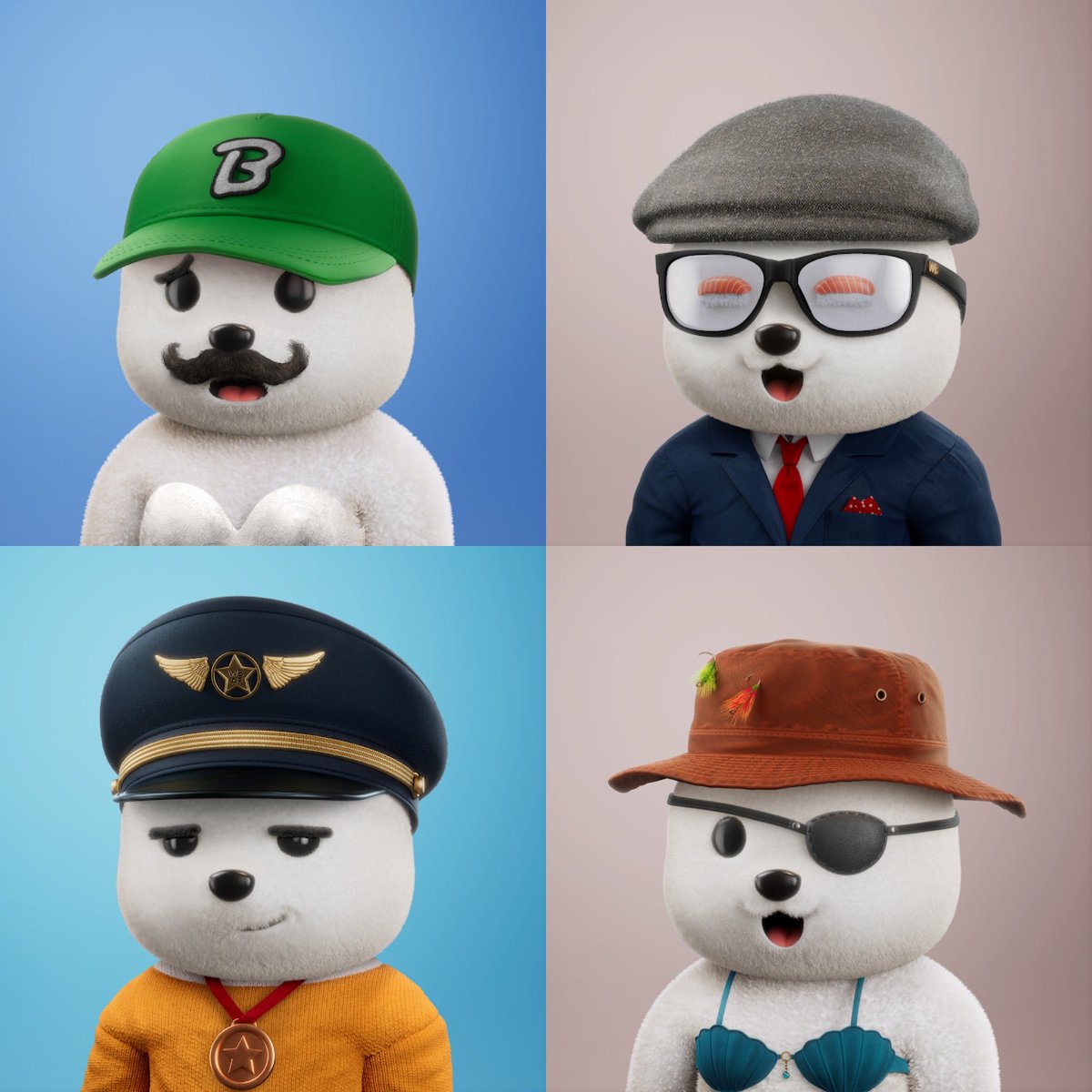 poonienft's tweet photo. Picked up these @winterbearsnft #3DBears today and sent the police one to my son’s wallet https://t.co/l0XKgU6ITy