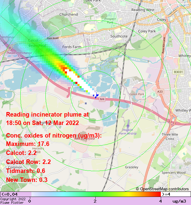 plumeplotter's tweet photo. Latest Reading incinerator plume plot, 18:50 12/03/22 #Calcot #CalcotRow #Tidmarsh https://t.co/UMDB23CVYR https://t.co/Mg6jWug8b8