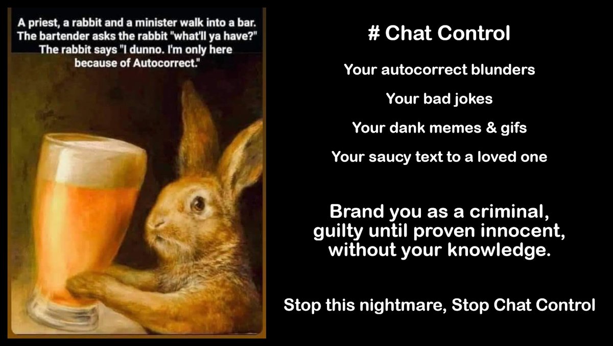 AA4325905766's tweet photo. In Monday there'll be a tweetstorm against #censorship #chatcontrol #earnitact If privacy disappears, encryption is dead, freespeech is gone, and kids online won't be safe, spread the word to people you know so we can stop this #stopchatcontrol #stopACTA2  #StopTheEARNITAct2022 https://t.co/y9N6jmbETS