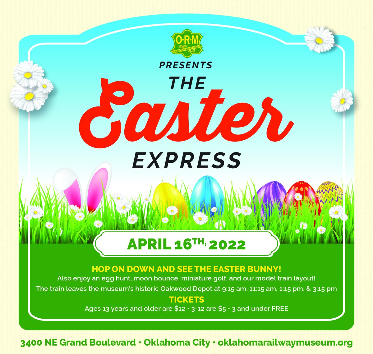 Join us for the Easter Bunny Express! April 16th
oklahomarailwaymuseum.org/easter-bunny-e…