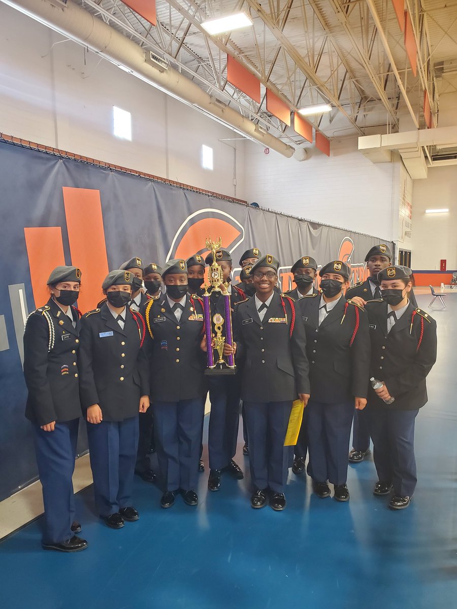 Congrats to the Panther Battalion Drill team for placing 1st Place in the Female Unarmed Platoon category at the Area 3 State Qualifier. Heading to State!!!!