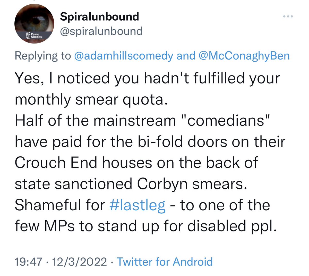This really sums up my day. Apparently I was both anti-Johnson and anti-Corbyn last night. Too far left and too far right.