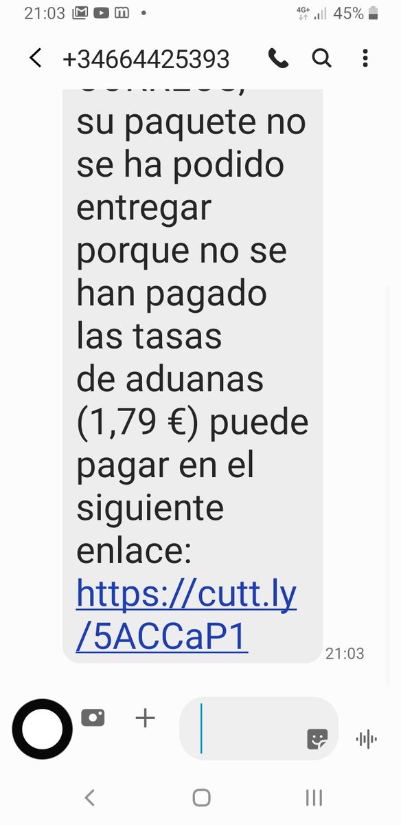 isnieva's tweet photo. @policia me ha llegado este sms para su conocimiento. https://t.co/gUVDzegvsF