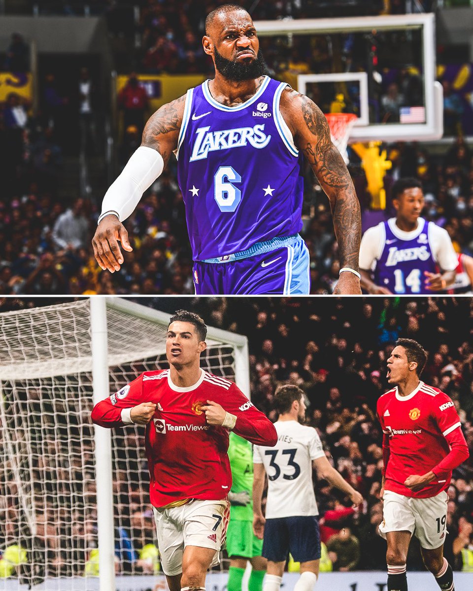 ESPNFC's tweet image. Friday: 37-year-old LeBron drops his second 50-point game in a week

Saturday: 37-year-old Ronaldo scores a hat trick

Absolute machines 🐐