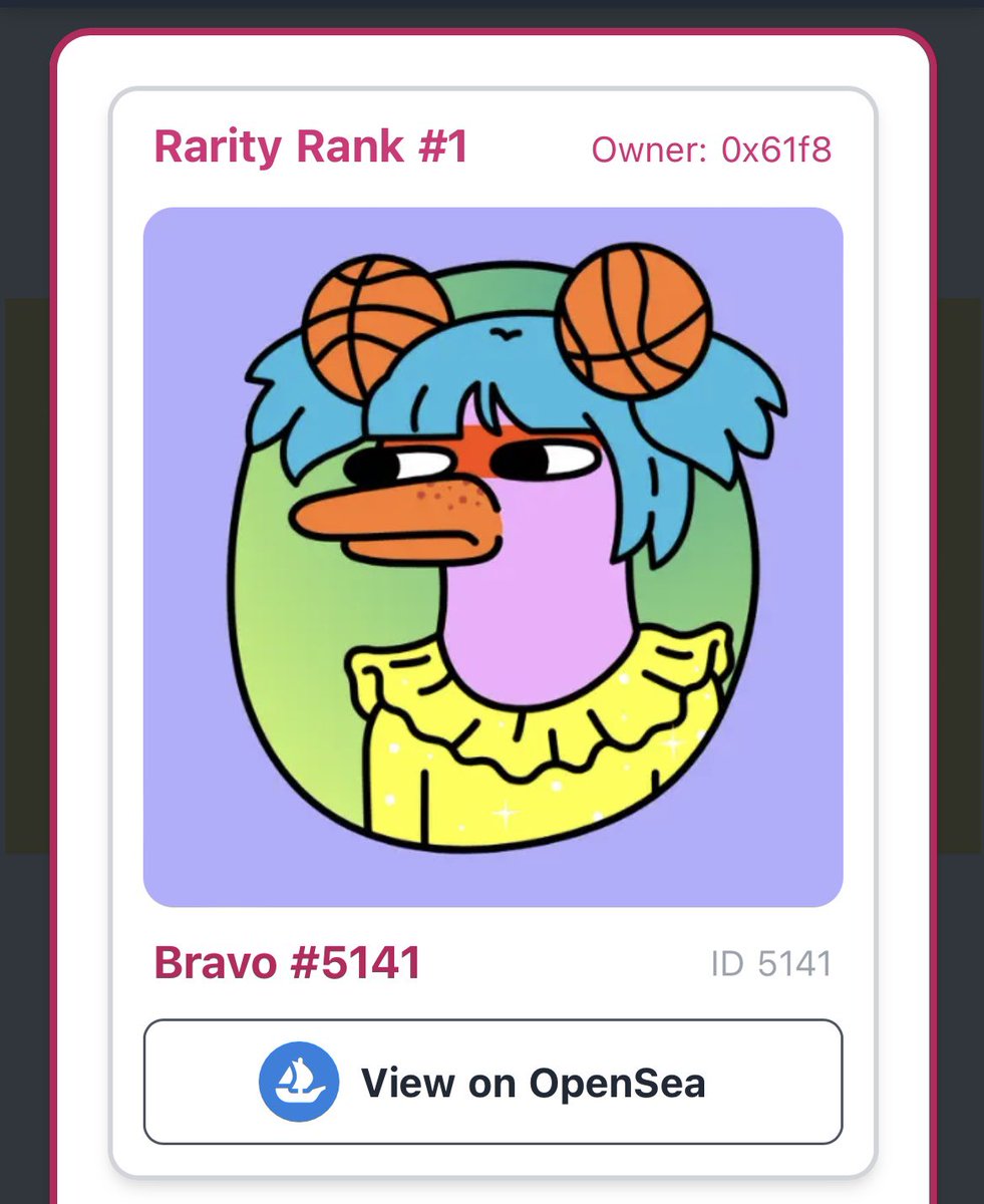 shabeereth's tweet photo. I created my first @IndifferentDuck the other day &amp; according to @raritytools it is Rarity Rank #1 🥇✨🐣

Balvo is the only basketball duck in the collection 🏀💜🐣 https://t.co/YqdkODG0YW
