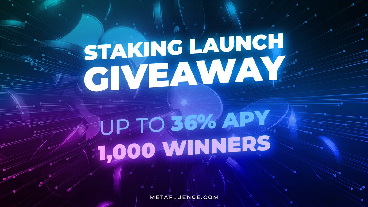 Metafluence (@metafluence) on Twitter photo Join our Staking Launch Giveaway and spread the word π Complete as many conditions as possible and collect points.
π° 1,000 winners will receive 4 Land Plots, 100 USDT, and 100,000 $METO in total.
π Enroll now: gleam.io/sQwWW/metaflueβ¦
#metafluence #metaverse #staking Join our Staking Launch Giveaway and spread the word π Complete as many conditions as possible and collect points.
π° 1,000 winners will receive 4 Land Plots, 100 USDT, and 100,000 $METO in total.
π Enroll now: gleam.io/sQwWW/metaflueβ¦
#metafluence #metaverse #staking
