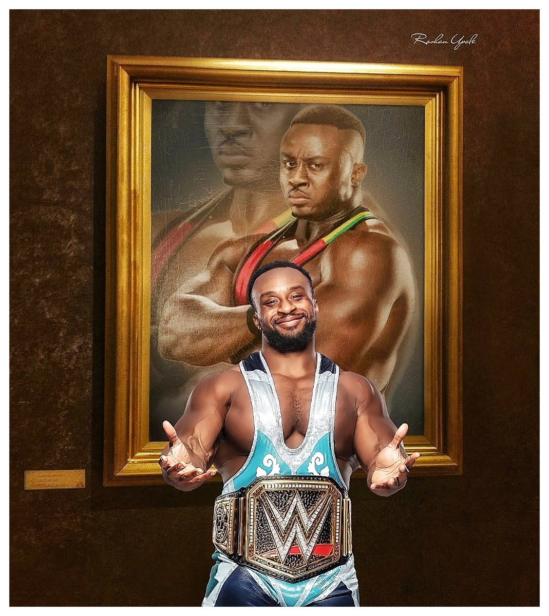 RoshanUpale's tweet photo. I created this art of @WWEBigE RETWEET if you liked it. 💛💛💛😊 #GetWellSoonChamp https://t.co/d5D6KlPKzY