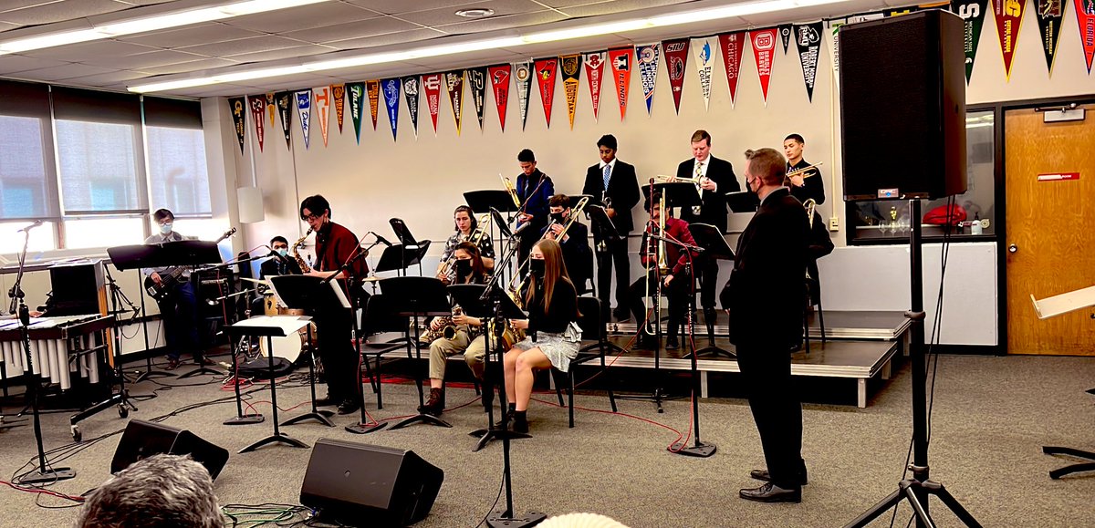 Now enjoying the grooves of Jazz Ensemble II at the Mundelein Jazz Fest!