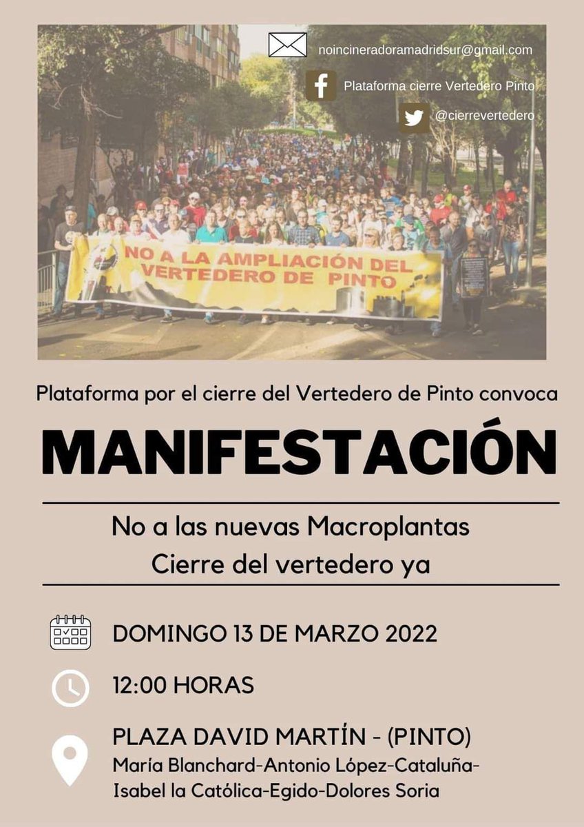 cambpinto's tweet photo. Allí estaremos mañana! #Noalvertedero https://t.co/155hLFmFot