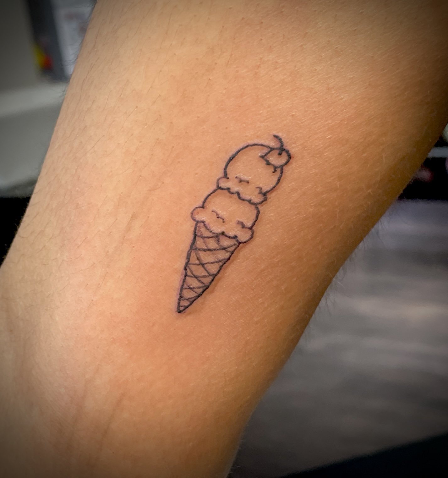 Deconstructed Ice Cream Sketch done by Jessica J at Tate St Tattoo Co in  Greensboro NC  rtattoo