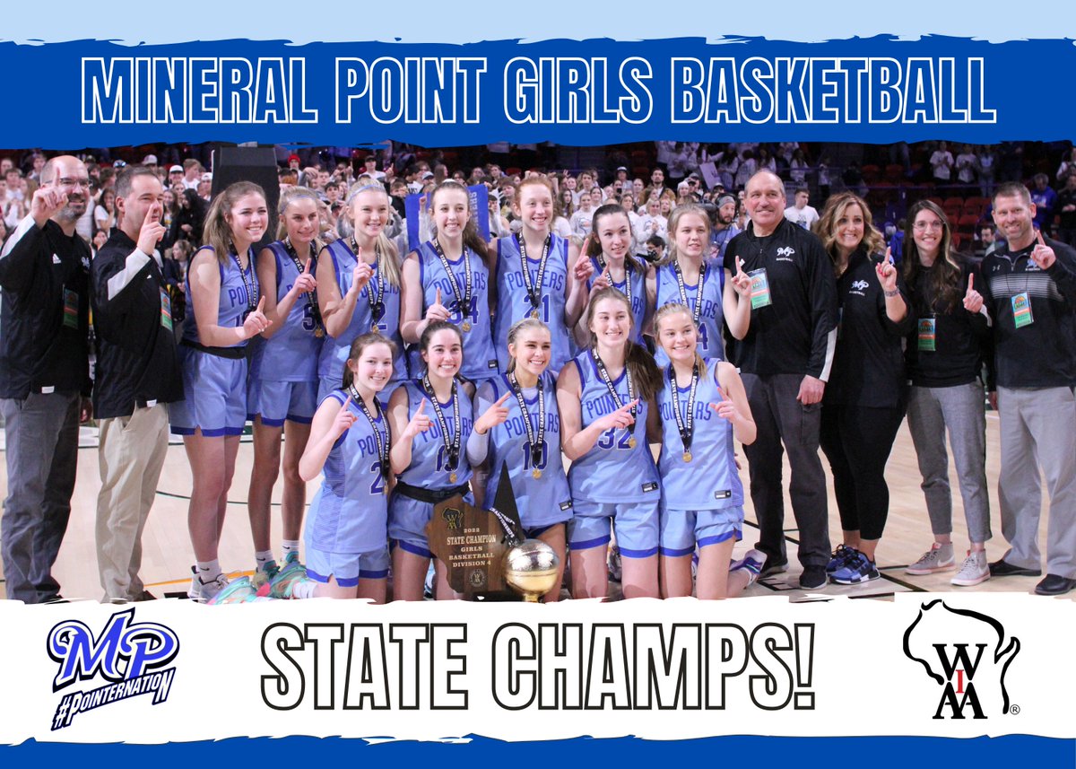 Rockshot_Joelle's tweet photo. 🏆 STATE CHAMPS! 🏆
#PointerNation caps off a perfect 30-0 season with a gold ball today in the WIAA State Girls Basketball Championship game with a 53-42 victory over Laconia at the Resch Center in Green Bay. We are so proud of you! #wiagb #wisgb https://t.co/pFdcPkpATc