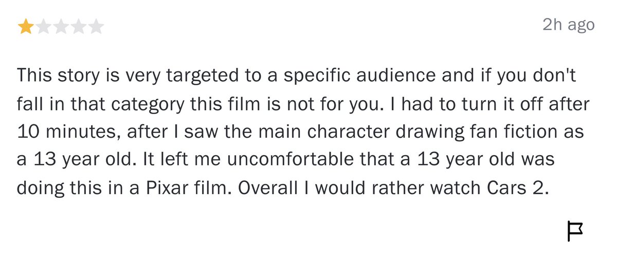 jonathanmb32's tweet image. Turning Red currently has a 66% audience rating on Rotten Tomatoes. Dived into the reviews and had a real "don't know what I expected" moment