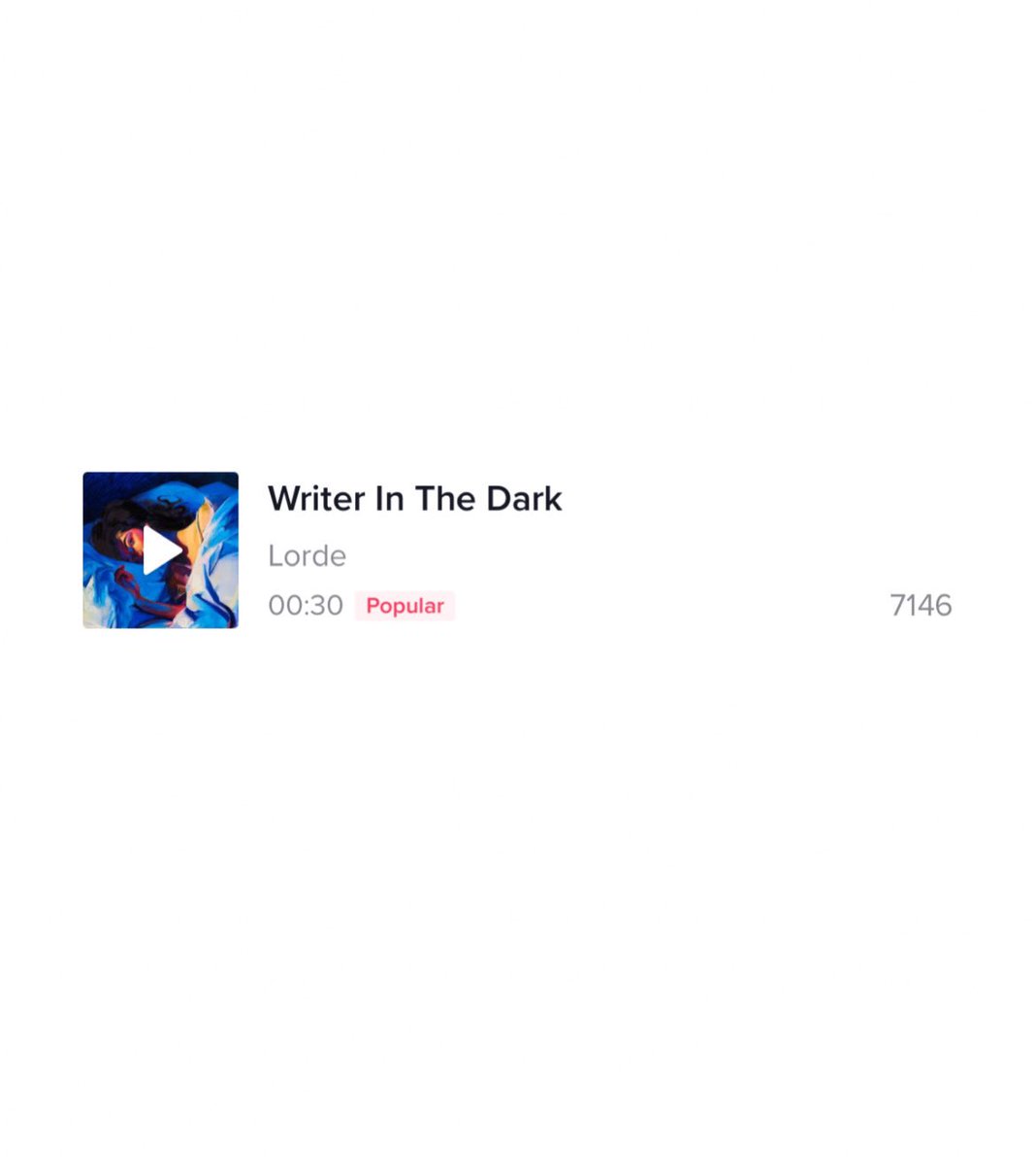 LordeOnChart's tweet photo. .@lorde’s “Writer In The Dark” is now labeled with the Popular tag on TikTok due to an abundance of videos using the sound. https://t.co/Fu4vW4GcXn