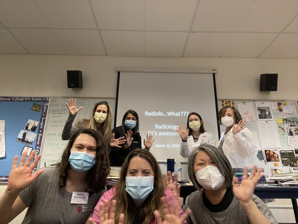 leah_sieck's tweet photo. @IURadiology #WIR ran a workshop for middle school girls from Indiana &amp; Michigan @SycamoreSchools! Thanks for having us and we loved sharing how much #radiology ROCKS! https://t.co/XPumRhWftM