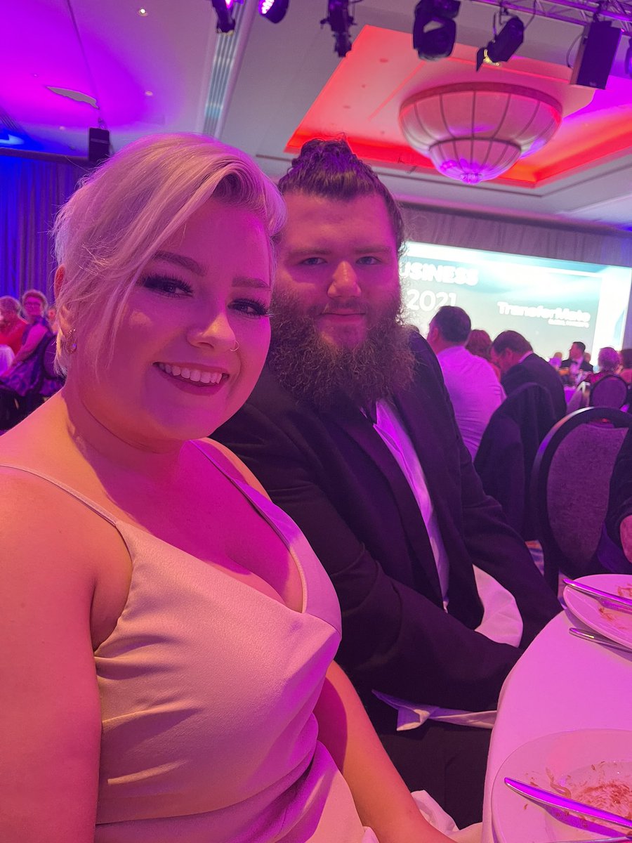 davidfitzg's tweet photo. Most people booked a baby sitter..we brought our first born with us. He’s the hairy one at his 1st #kba2021 awards ... go #rothehouse https://t.co/U4dvvqyNeA