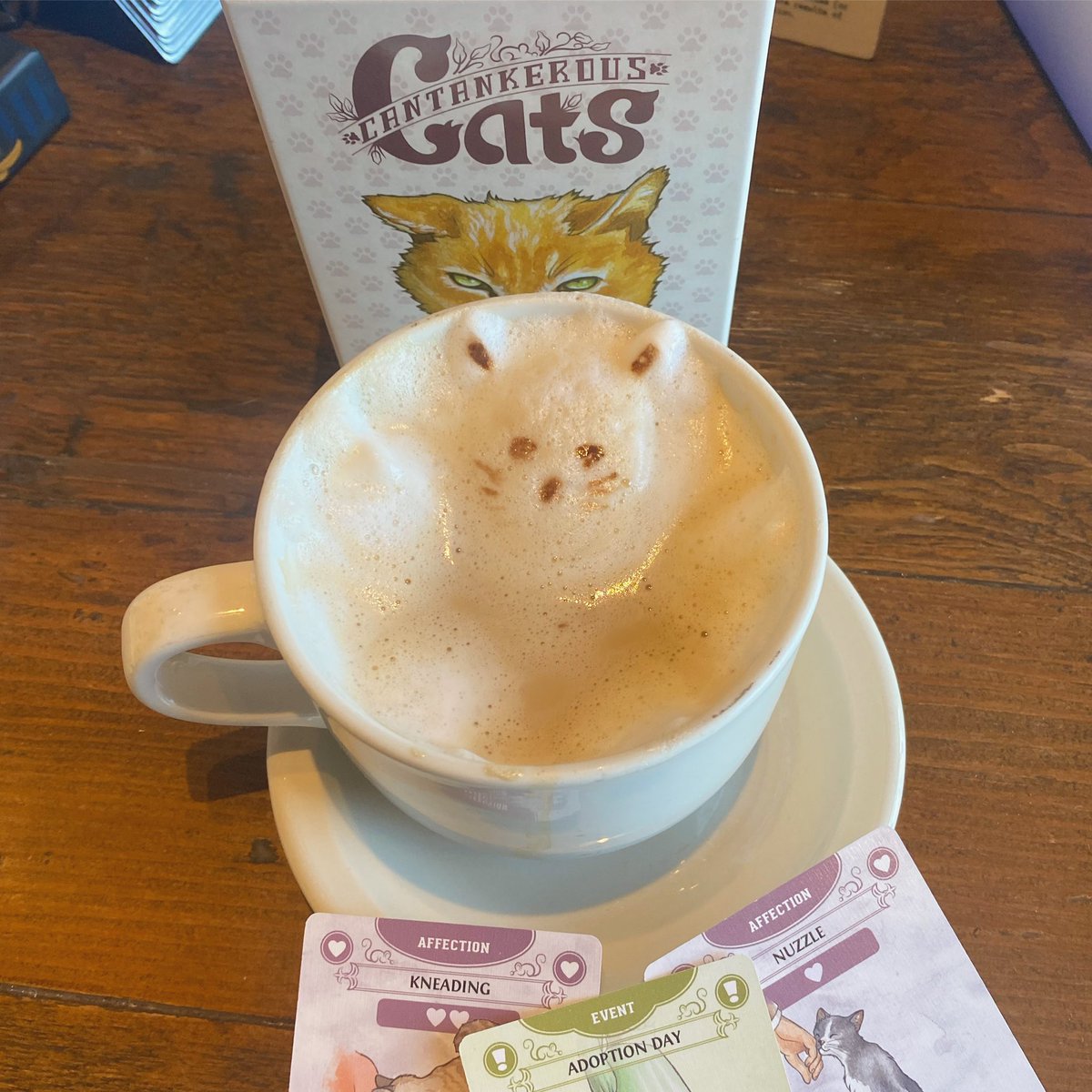 A cat latte to go with a cat game. Cantankerous Cats from <a href="/menthadesigns/">Aven Gonzalez</a>