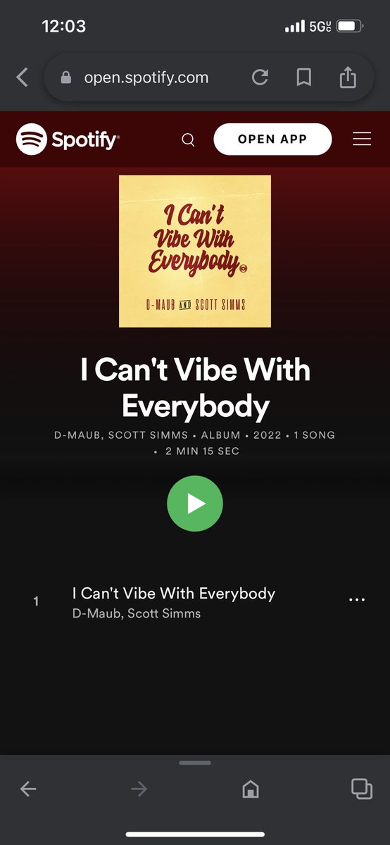 DMAUB's tweet photo. Ayooooo!!!! So since we “CAN’T VIBE WITH EVERYBODY” me and my bro Roger Simmons thought it was only right to make this joint a whole BANGERRRRR!

Hit up Spotify RIGHT NOW and let me know what y’all think!! I believe y’all gon LOVE this one!!! 

Also up on YouTube!! @2scottsimms https://t.co/lJh5MUR8pF