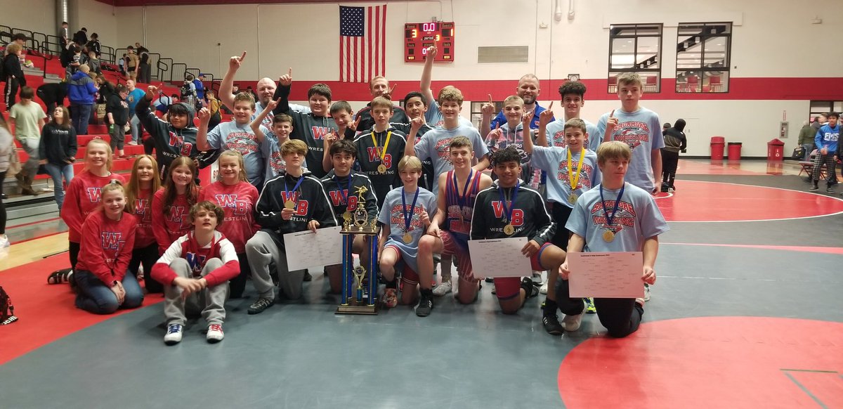 Webo_Wrestling's tweet photo. Western Boone is BACK 2 BACK middle school wrestling conference CHAMPIONS!!! https://t.co/bibkXBSE9o