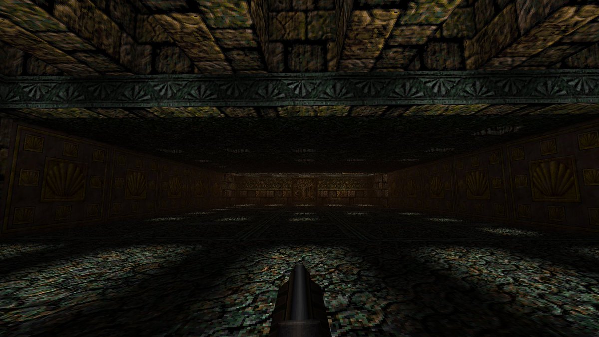ChrisHoldenDev's tweet photo. Safe room not dangerous at all. retro-jam-7 #koohoo #Quake #leveldesign #lowpoly #gamedev #gameart #trenchbroom https://t.co/YPG99Adgzs