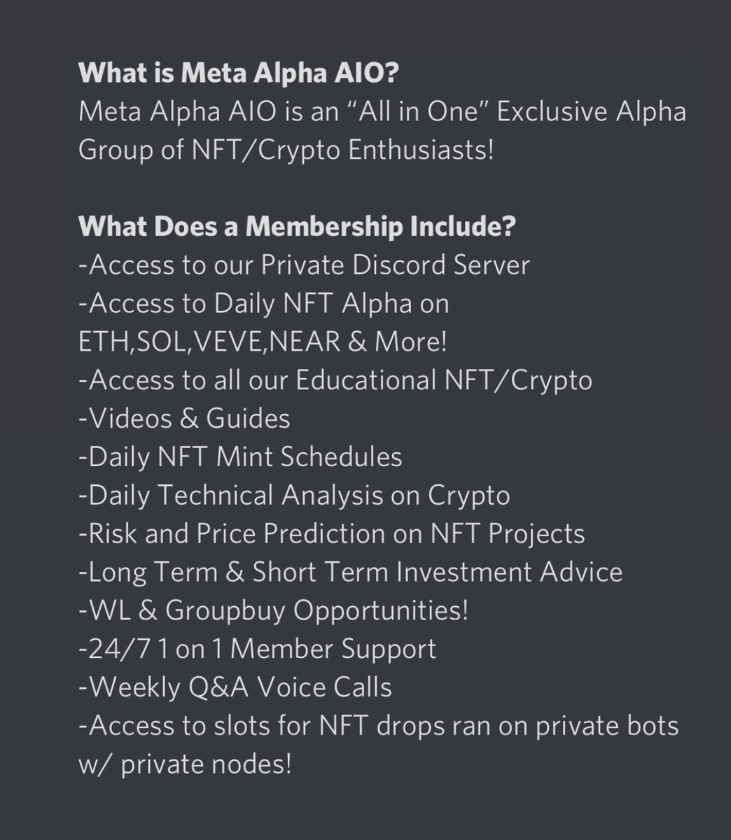 MetaAlphaAIO's tweet photo. Today is the Official Launch of Meta Alpha! Link in our Bio to Join the Discord! Giveaway coming soon! https://t.co/fLIOhGrxkj