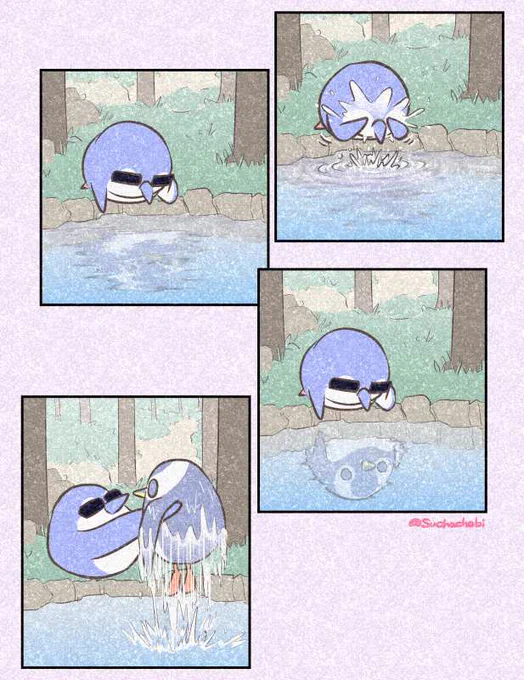 694日目 顔を洗うペンギン 