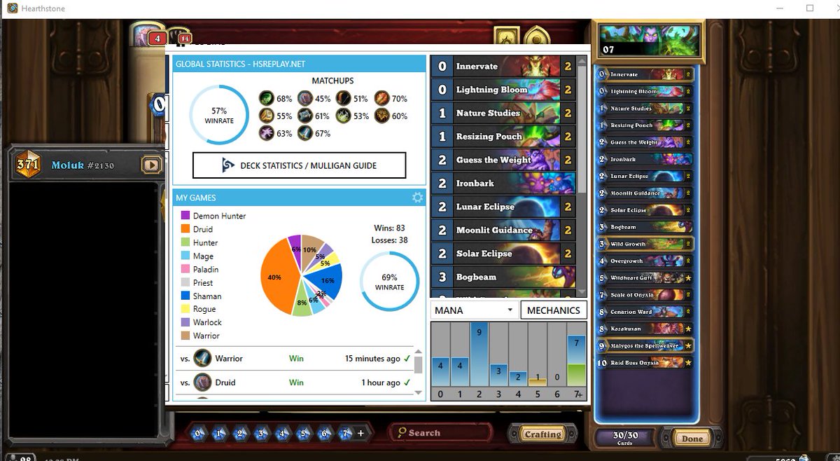 Didn't play much HS lately. Decided to get out of the dumpster and get back my 11x star bonus. Over 120 games with Ramp Druid this season with 69% WR. Only got into top400, but I will see how far it can get me. Typical ramp, but still going to tag <a href="/neon31HS/">Hearthstone-Decks.net</a> and <a href="/HSTopDecks/">Hearthstone Top Decks💙</a>