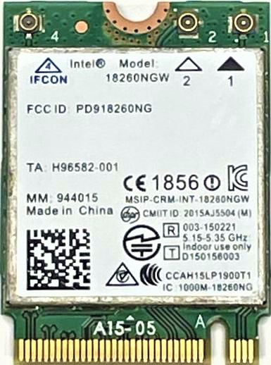 Intel Dual Band Wireless-AC 7260 802.11ac 2x2 WiFi and Bluetooth 4.0