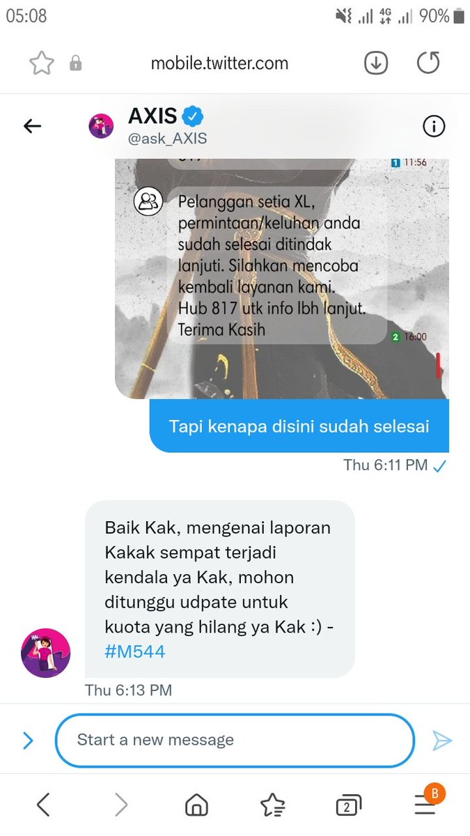 azhar051200's tweet photo. Kenapa sudah selesai aja nih keluhan, tapi kuotanya gak kembali
Replying to @ask_AXIS
#YukSukaSukaYuk  #KenapaNggak https://t.co/6ZdAgwKZLx