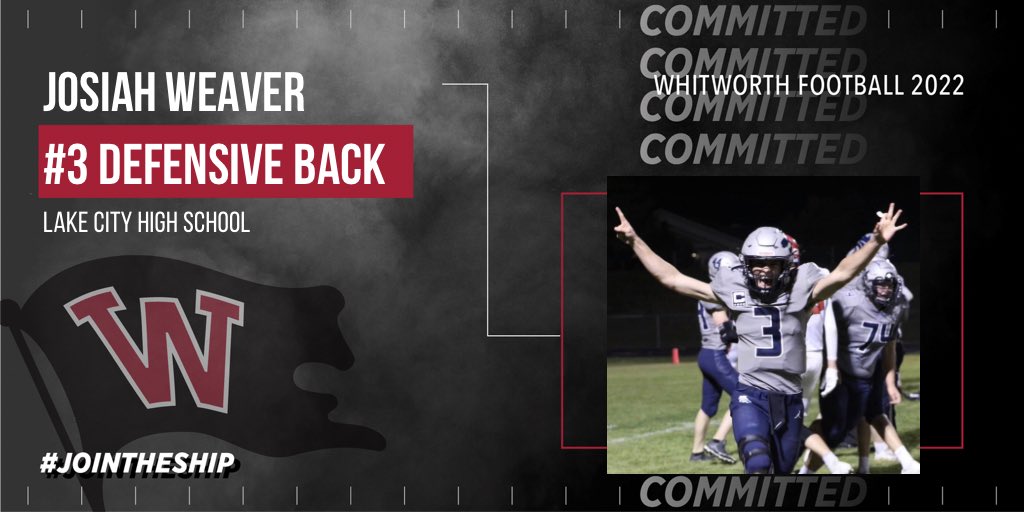 JosiahMWeaver1's tweet photo. I’m excited to announce that I have  committed to continue my athletic and academic career at Whitworth University! Thank you @coach_shamion and @coachsandberg for making this possible. Let’s get to work!! @duke_degaetano @WhitworthFB https://t.co/vjAFKVnFkp