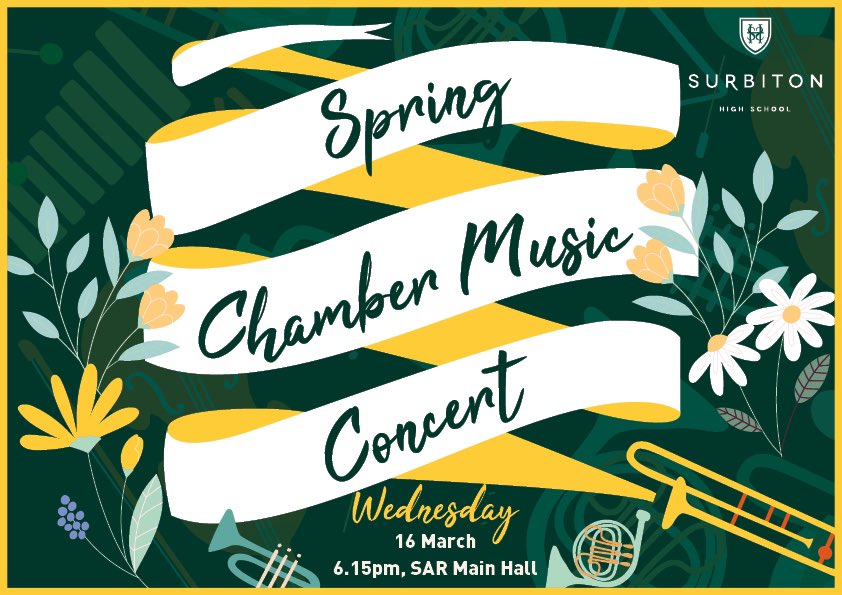 SHSMusicDpt's tweet photo. We’re looking forward to our Spring Chamber Music concert next Wed evening. We have excellent performances lined up from our sax quartet, string chamber ensemble, a Cappella vocal groups and a specially formed Latin jazz combo. #springconcert @SurbitonHigh @CSBWRAY @PrincipalSHS https://t.co/Qu1Ep2yLTX