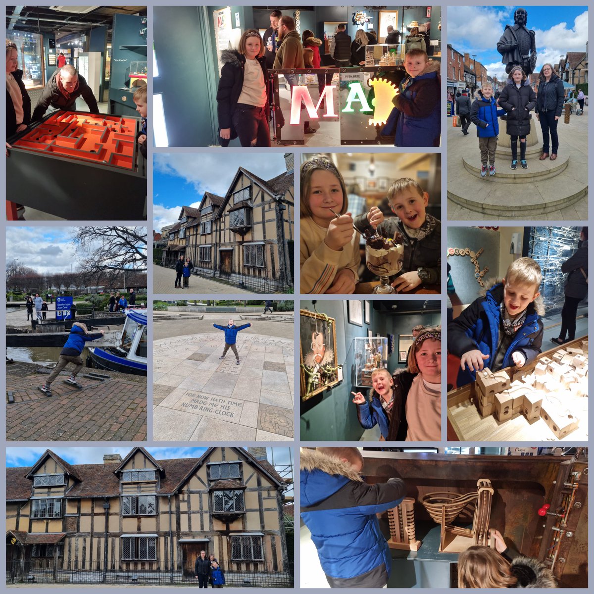 JSawkins's tweet photo. Lovely day in Stratford-upon-Avon 😀 Arthur played lock keeper, we all enjoyed @theMADmuseum and we spotted Shakespeare! #stratford #mad #lockkeeper #art #artanddesign https://t.co/17P8ytAcQI