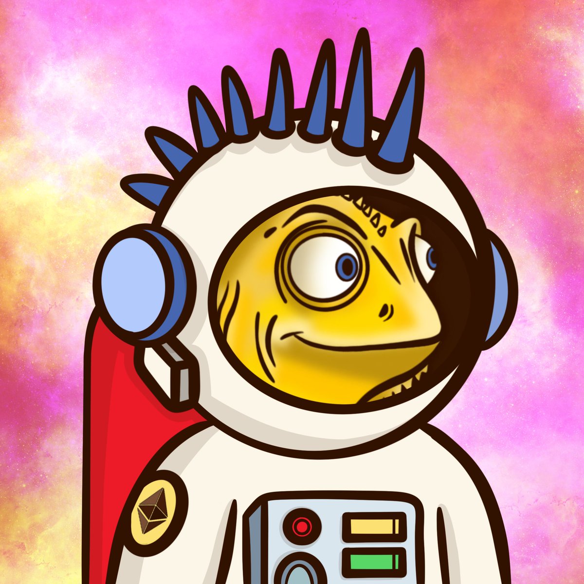 JuanchosArtiz's tweet photo. I just participated in the @SpaceBoysNFTs contest creating an #astronaut model adapted to the @ethjuanchos iguana, Do you like it? 

#nft #nftart #NFTartist #nftcollector #NFTComunnity https://t.co/qNtliRWbr8