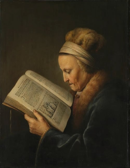 Gerrit Dou - Old Woman Reading a Lectionary (Rembrandt's Mother) (c. 1631 - c. 1632)
Dutch Golden Age painter, whose small, highly polished paintings are typical of the Leiden fijnschilder
#Rijksmuseum #Amsterdam