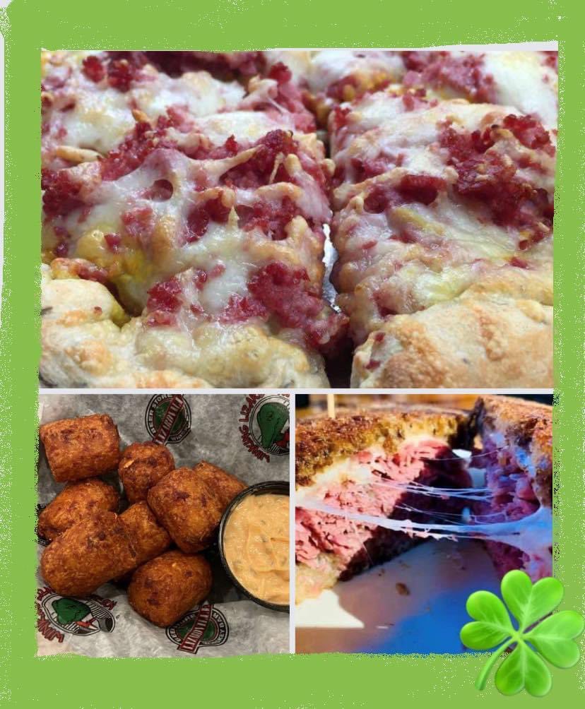 winkinglizard's tweet photo. 💚🧡ST PADDYS DAY SEPCIALS🧡💚

Specials available for one day only, March 17th! Available at all locations! 

☘️ Irish Pizza
🌈 Reuben Barrels *New item*
☘️ Reuben

View the menu here https://t.co/4JSvFZzODi

#stpatricksday #irishpizza #Reuben #winkinglizard #lizardnation https://t.co/R1T1wPHZZj
