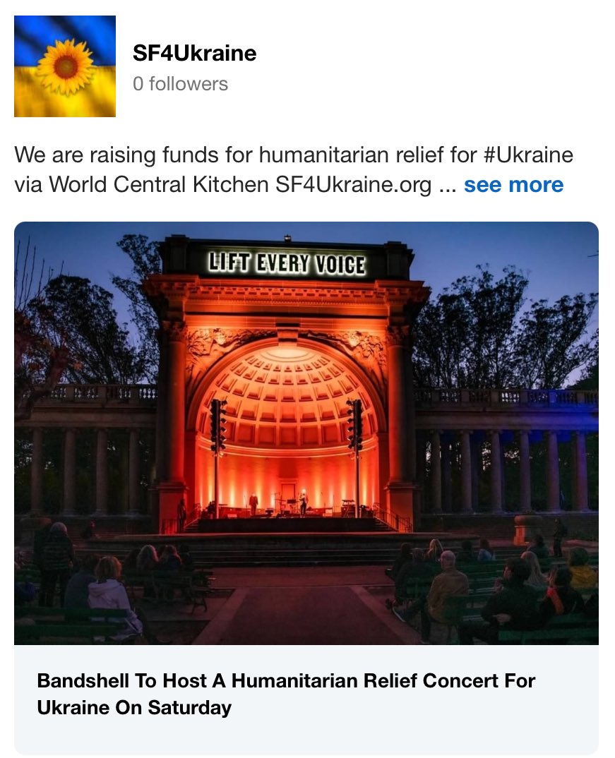 JLHerms's tweet photo. @Xenta777 Today, Saturday, in San Francisco a concert will be held to raise funds for humanitarian relief for #Ukraine #StandWithUkraine #SupportUkraine #SF4Ukraine 🇺🇦💙💛 #WCK #ChefsForUkraine @WCKitchen Stay safe.  Stay strong, Xenta! 🙏🏼🙏🏼💖 https://t.co/M3Q0s09IXd