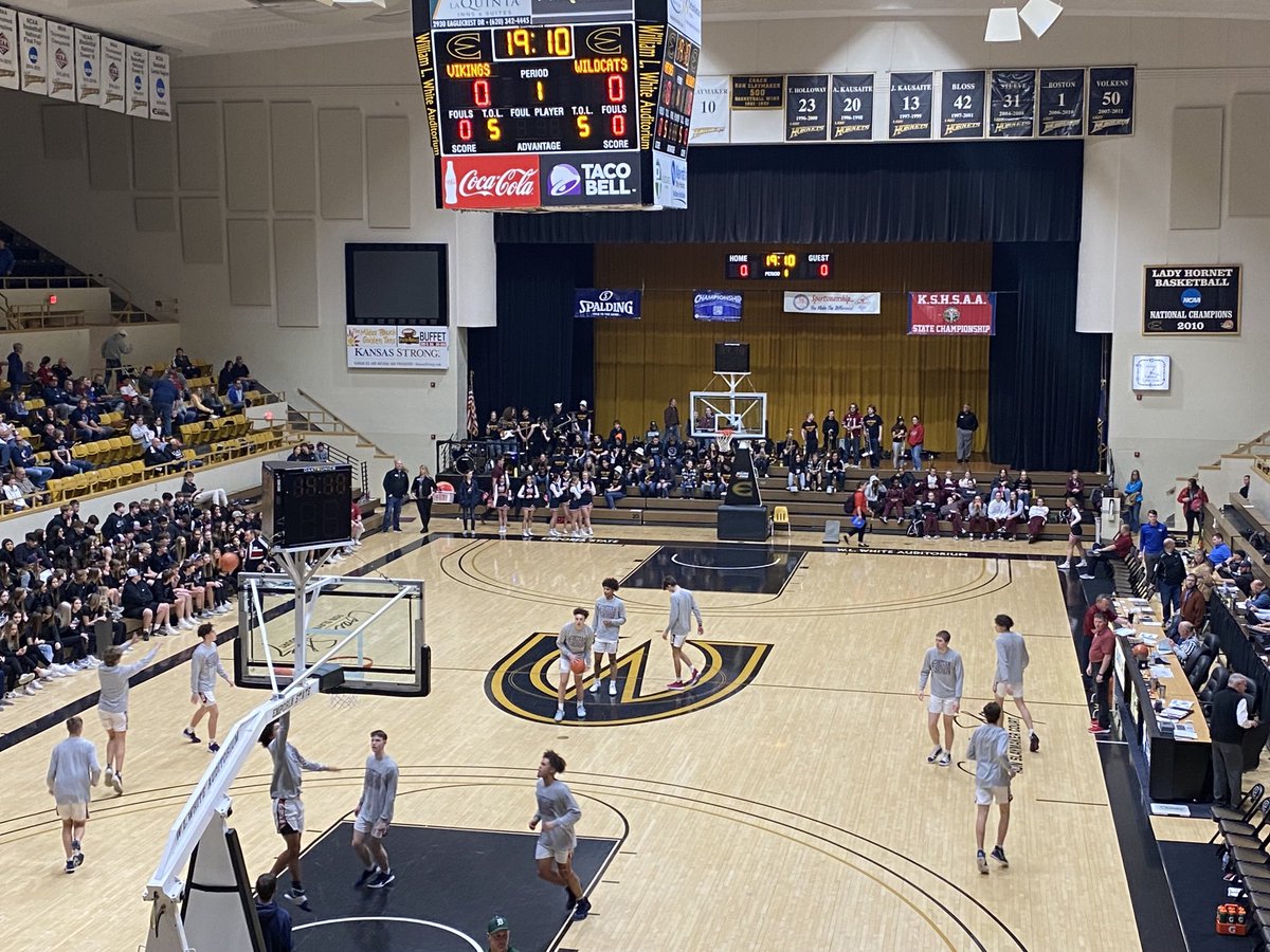 Watching the Seaman Vikes chase history in 5A. Nice turnout at already historic White Auditorium.