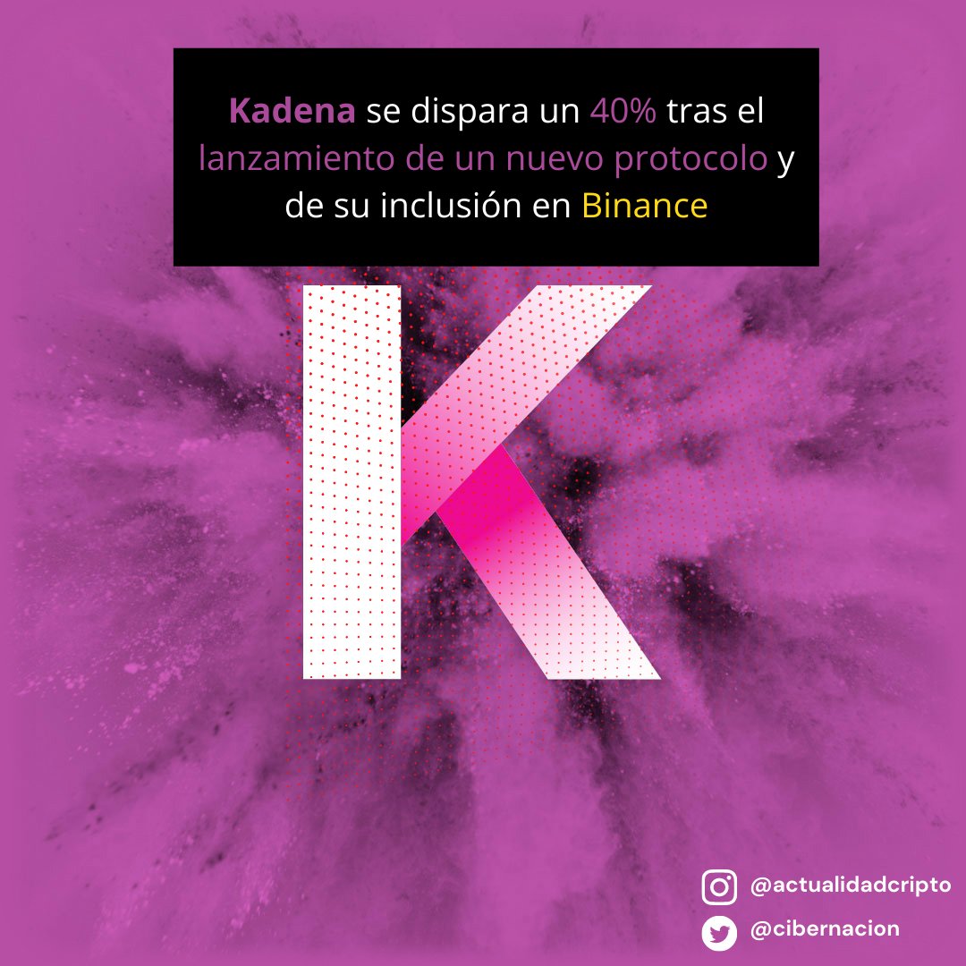 cibernacion's tweet photo. Su llegada a Binance y el lanzamiento de un nuevo protocolo centrado en la interoperabilidad provocaron una rápida subida del 40% en el precio de KDA. #NFT #blockchain #criptonoticias https://t.co/rPzKv8oA2X